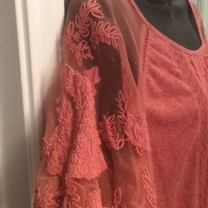 Lucky Brand Tops - Lucky Brand Illusion Lace Top Lucky Brand Tops - Lucky Brand Illusion Lace Top
